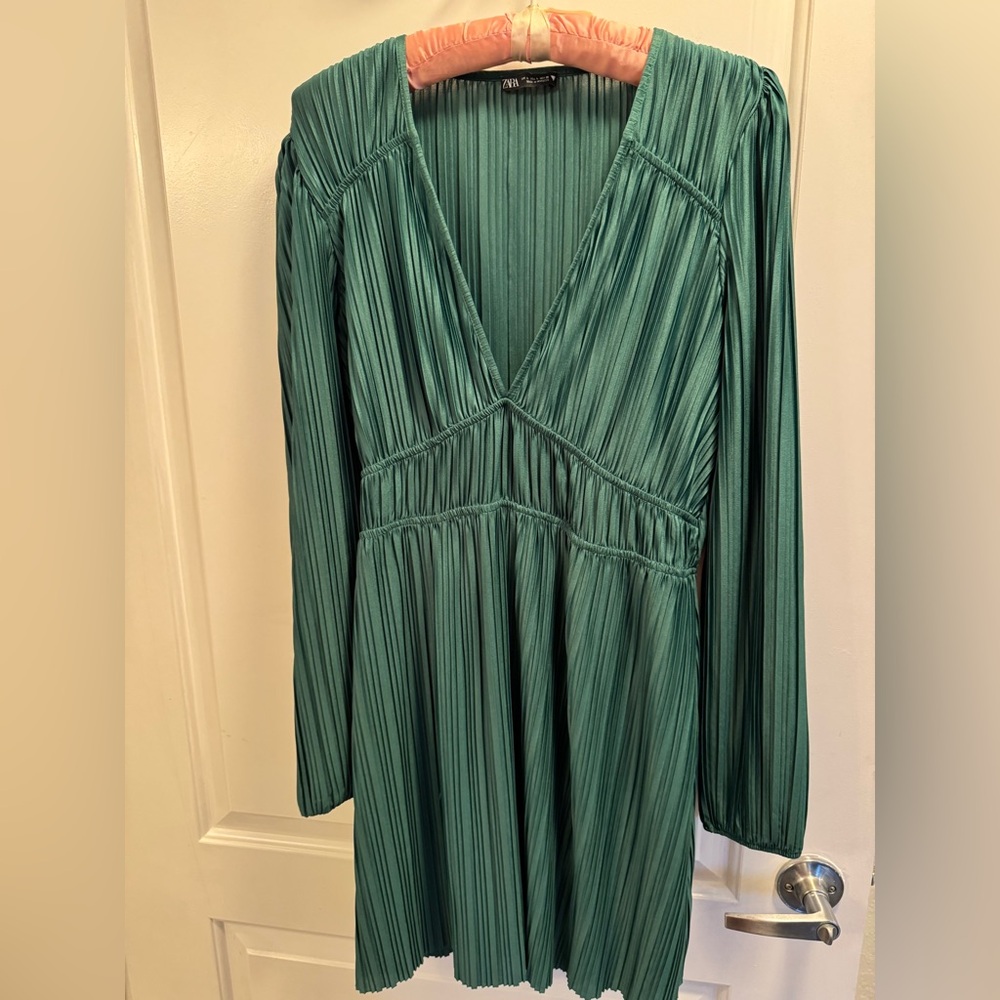 Zara Teal Long Sleeve Dress